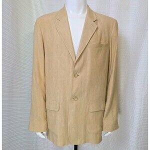 The Territory Ahead Linen Blazer Men's 42L Camel/Tan Jacket 2 Button